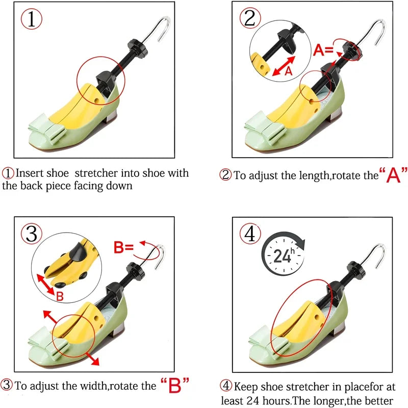 1/2 Pc Wooden Shoe Trees Adjustable Shoe Stretcher Expander Women Unisex Length Width shoes Extender Keeper Heels