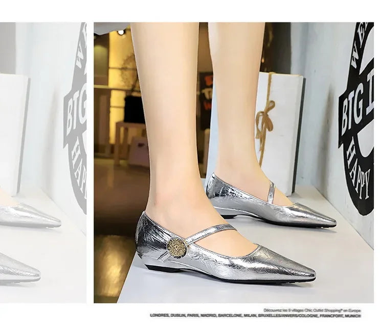 Spring Women's Shoes Classic Style Fashion Pointed Toe Daily Commuter Women's Mary Jane Party Ladies Shoes