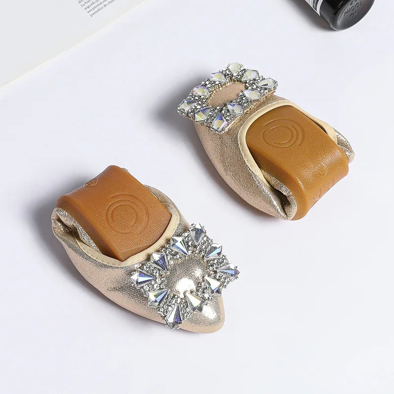 Flat Women Shoes Slip On Rhinestone Fashion Female Loafers Breathable Ballet Flats for Women