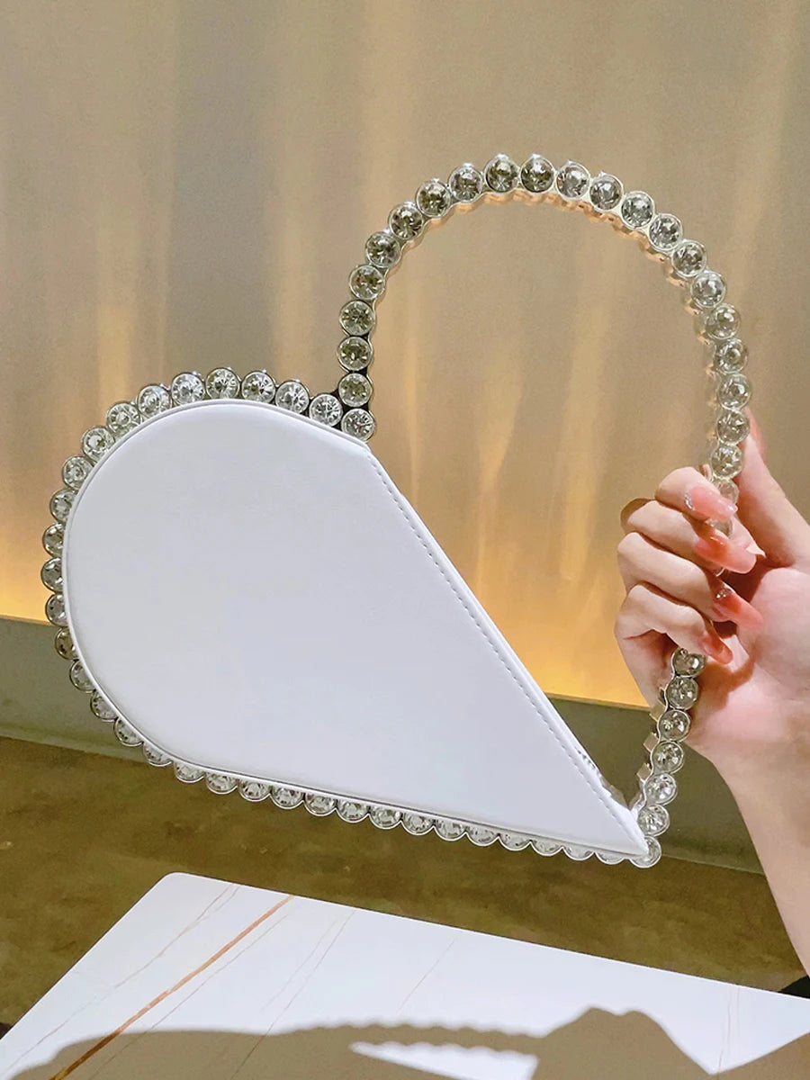 Mini Heart Shape Evening Bag Trendy Party Clutch Purse Women's Elegant Handbags For Party Prom