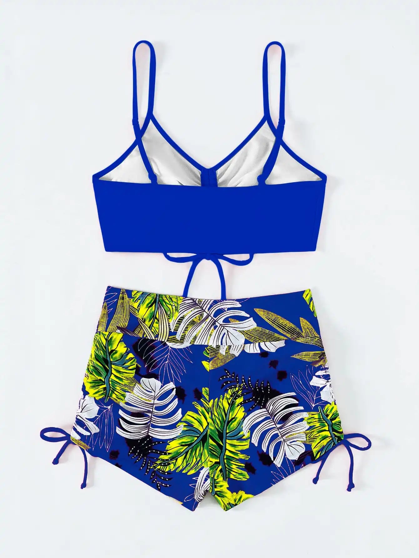 Tie Dye Bikini Drawstring Swimsuit Women High Waist Shorts Swimwear Female Padded Bathing Suit Swimming Beachwear Summer