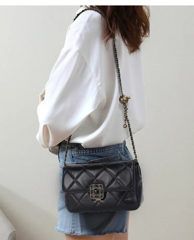 Chic Argyll Women's Crossbody Bag Trendy Autumn/Winter Vintage High-End Feel Versatile Small Square Bag