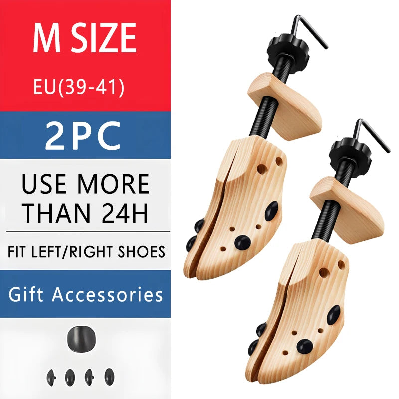 1/2 Pc Wooden Shoe Trees Adjustable Shoe Stretcher Expander Women Unisex Length Width shoes Extender Keeper Heels