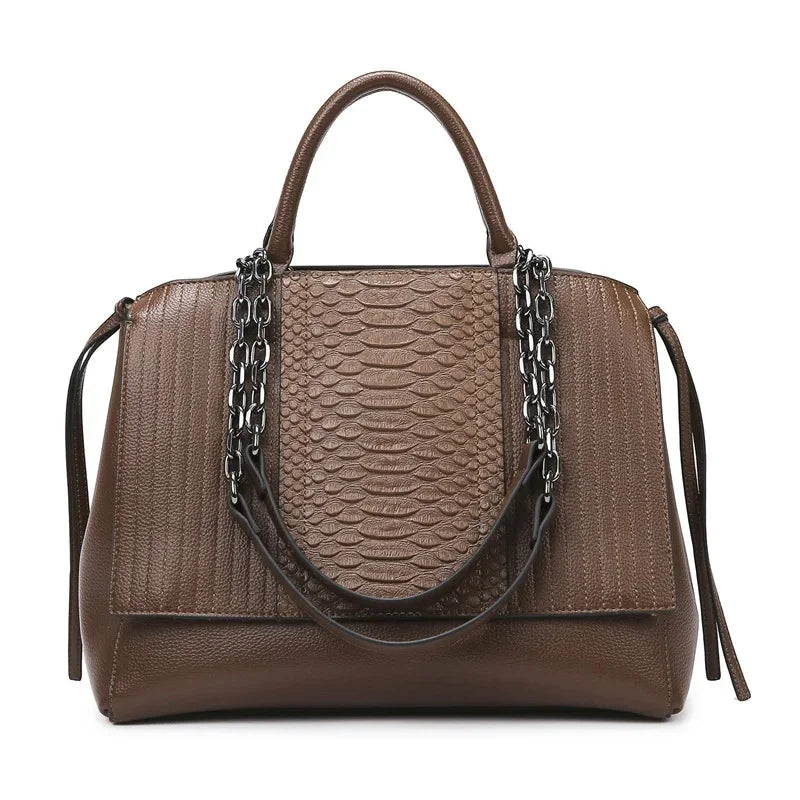 Fashionable Crocodile Pattern Tote Bag Women's Large Capacity Handbag High-End Feel Shoulder Bag Cross-Border New Model