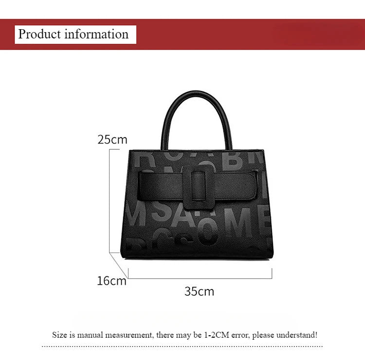 Bags for Women Trend Large-capacity Tote Bag, High Quality PU Leather Women's Retro Fashion Letter Handbag, Shoulder Bag