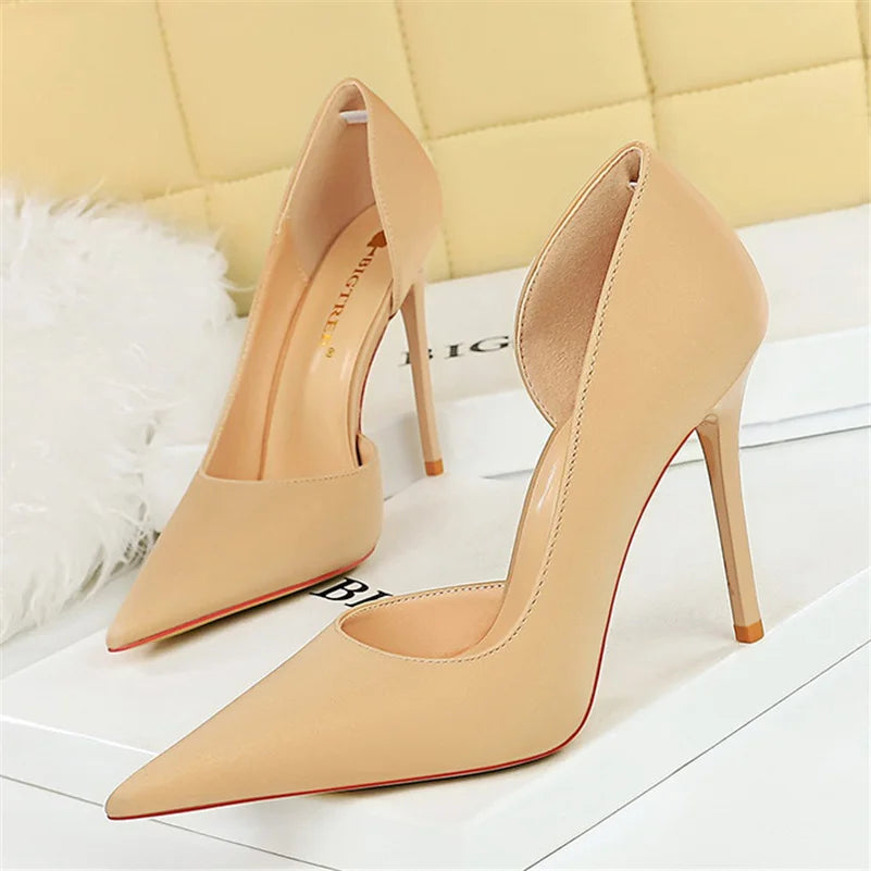 Women High Heels Blue Pumps Lady Wedding Evening Party Purple Peach Heels Silk Satin Nightclub Prom Dress Shoes