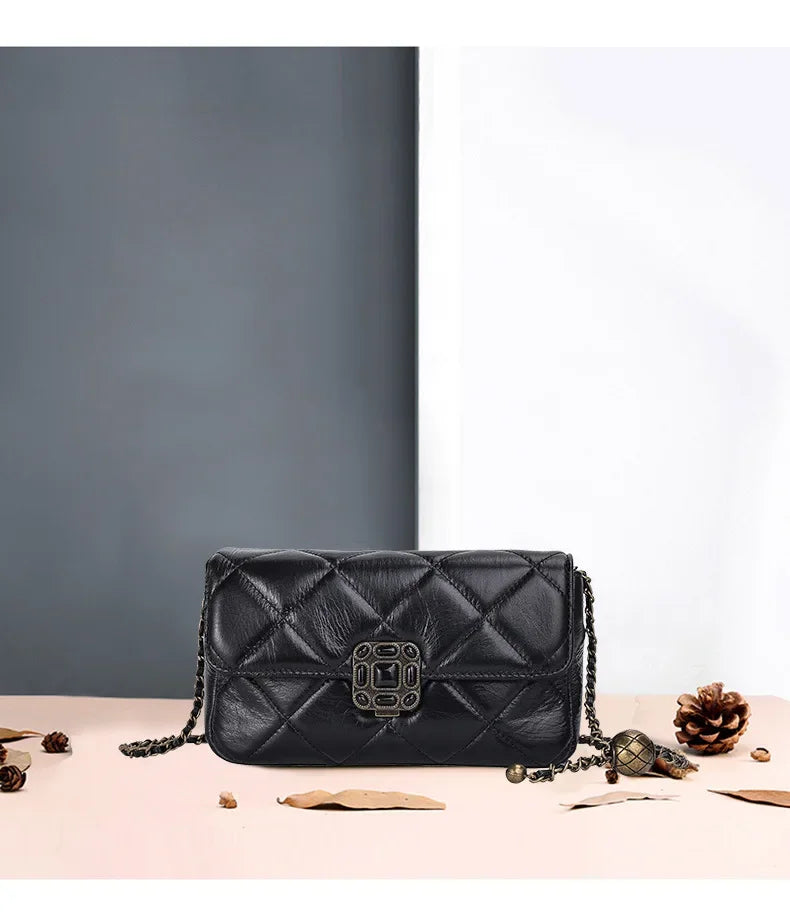 Chic Argyll Women's Crossbody Bag Trendy Autumn/Winter Vintage High-End Feel Versatile Small Square Bag