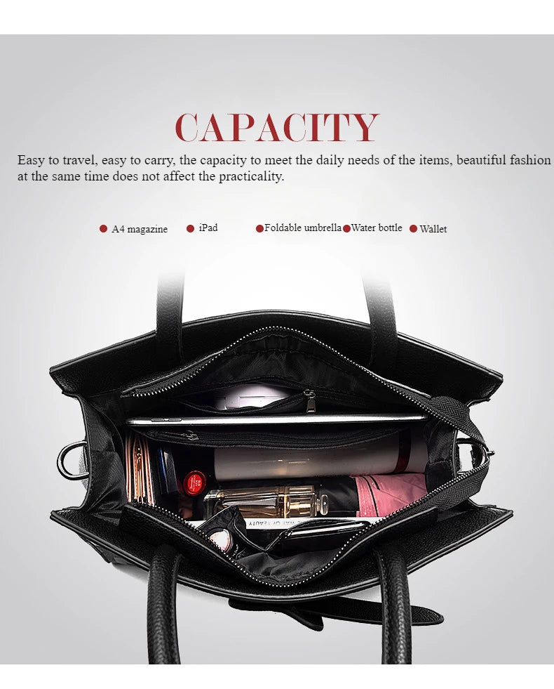 Bags for Women Trend Large-capacity Tote Bag, High Quality PU Leather Women's Retro Fashion Letter Handbag, Shoulder Bag