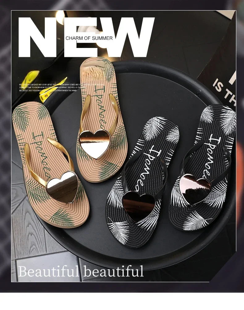 House Slipper Women Heart Love Cloud Sandals Summer Flip Flops Beach Slides Casual Home Shoes Platform Bathroom Flat Female