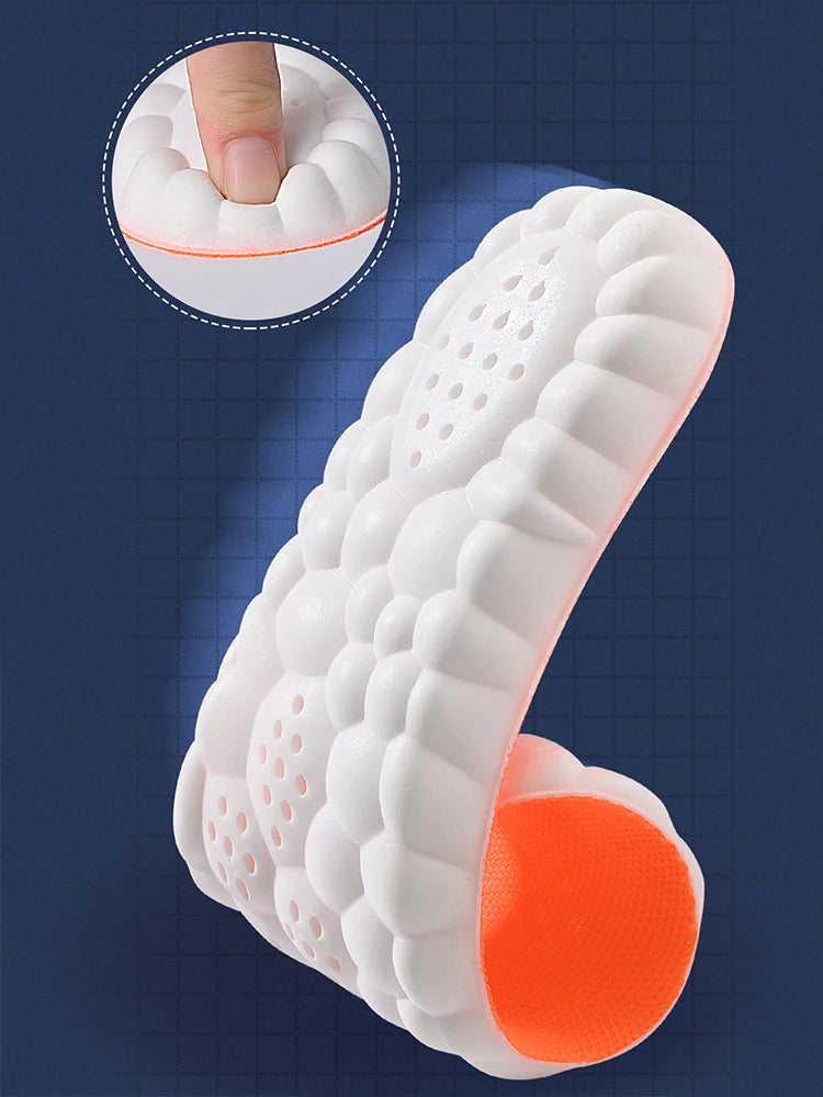 1/2/4pairs Latex Sport Insoles Soft High Elasticity Shoe Pads Orthotic Breathable Shock Absorption Cushion Arch Support Insole