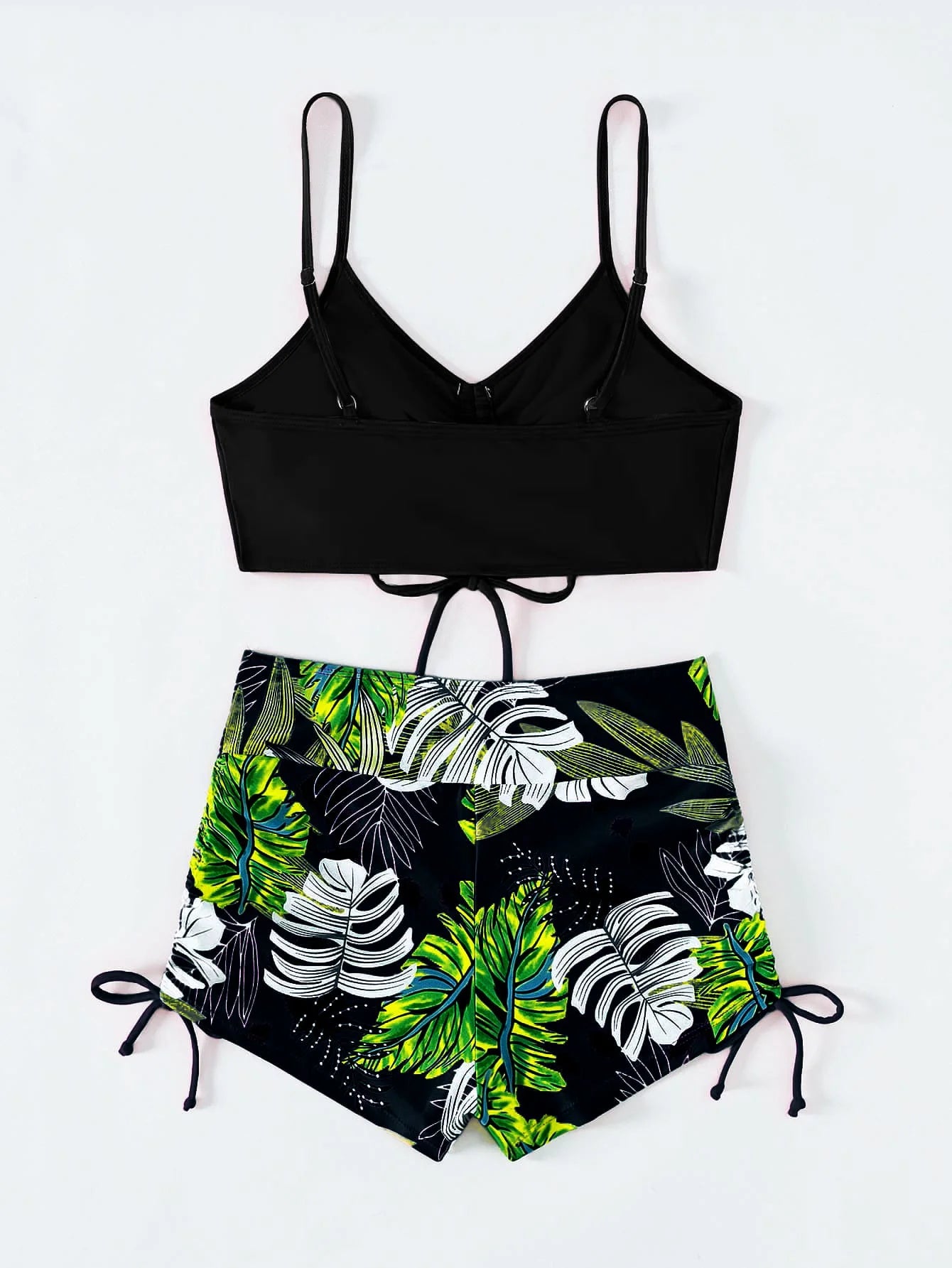 Tie Dye Bikini Drawstring Swimsuit Women High Waist Shorts Swimwear Female Padded Bathing Suit Swimming Beachwear Summer