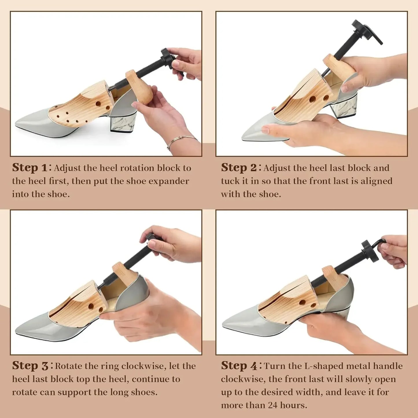 1/2 Pc Wooden Shoe Trees Adjustable Shoe Stretcher Expander Women Unisex Length Width shoes Extender Keeper Heels