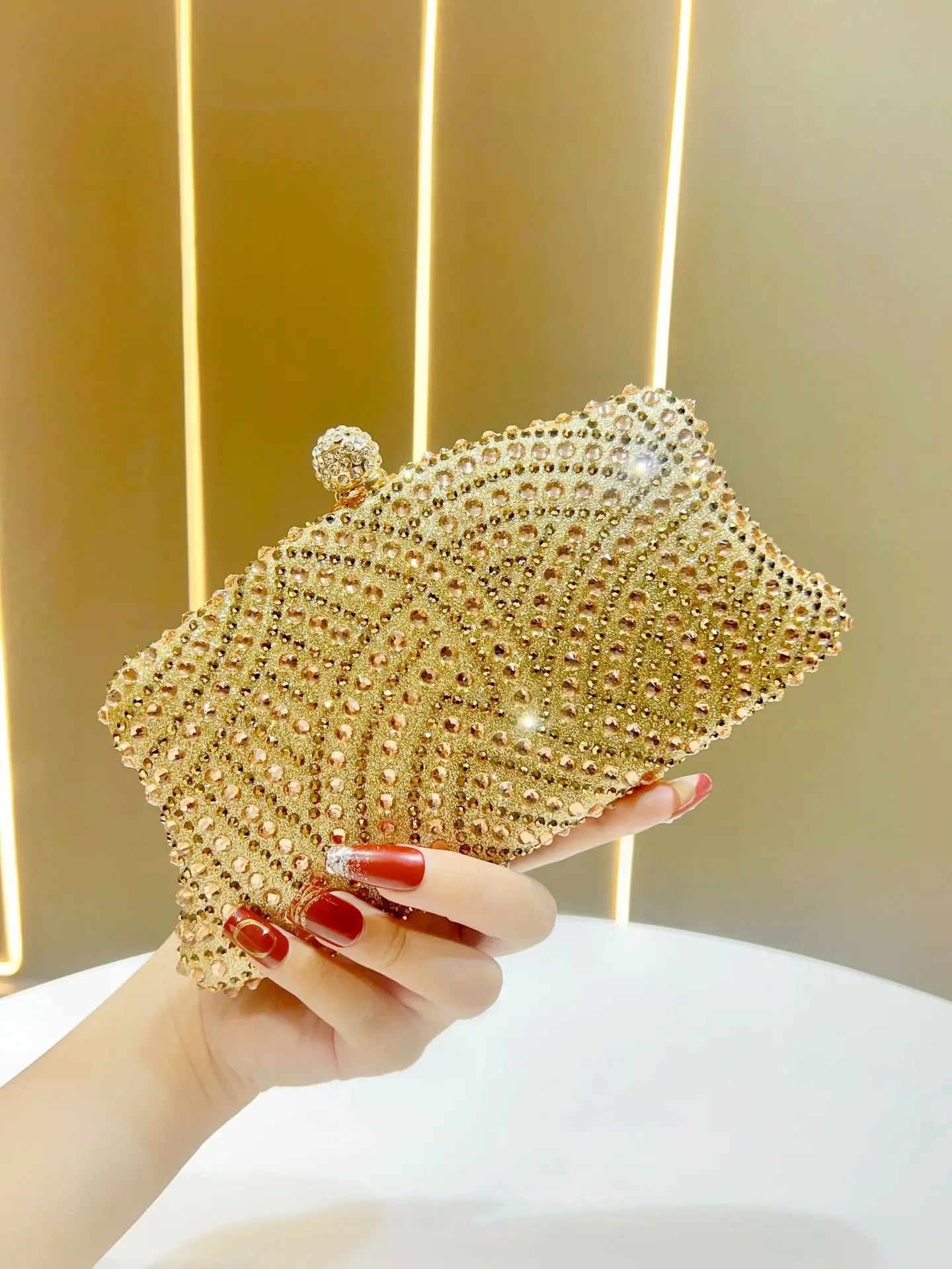 Women's Bags Women's Shiny Rhinestone Dinner Bags Can Be Matched With Dress Clutch Bags Fashion Temperament Elegant Clutch Bag