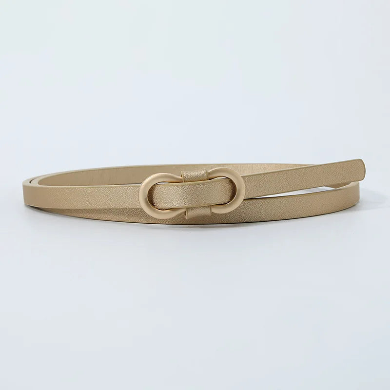 Black White Adjustable PU Leather Women Thin Belts Dress Coat Pant Skinny Ladies Waistband Strap Gold Buckle Female Waistbelt Natalia Home Fashion bazikou-pu-1X110cm-gold Natalia Home Fashion