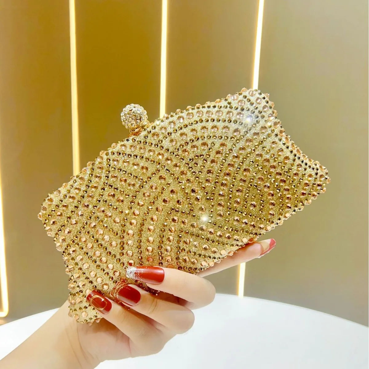 Women's Bags Women's Shiny Rhinestone Dinner Bags Can Be Matched With Dress Clutch Bags Fashion Temperament Elegant Clutch Bag