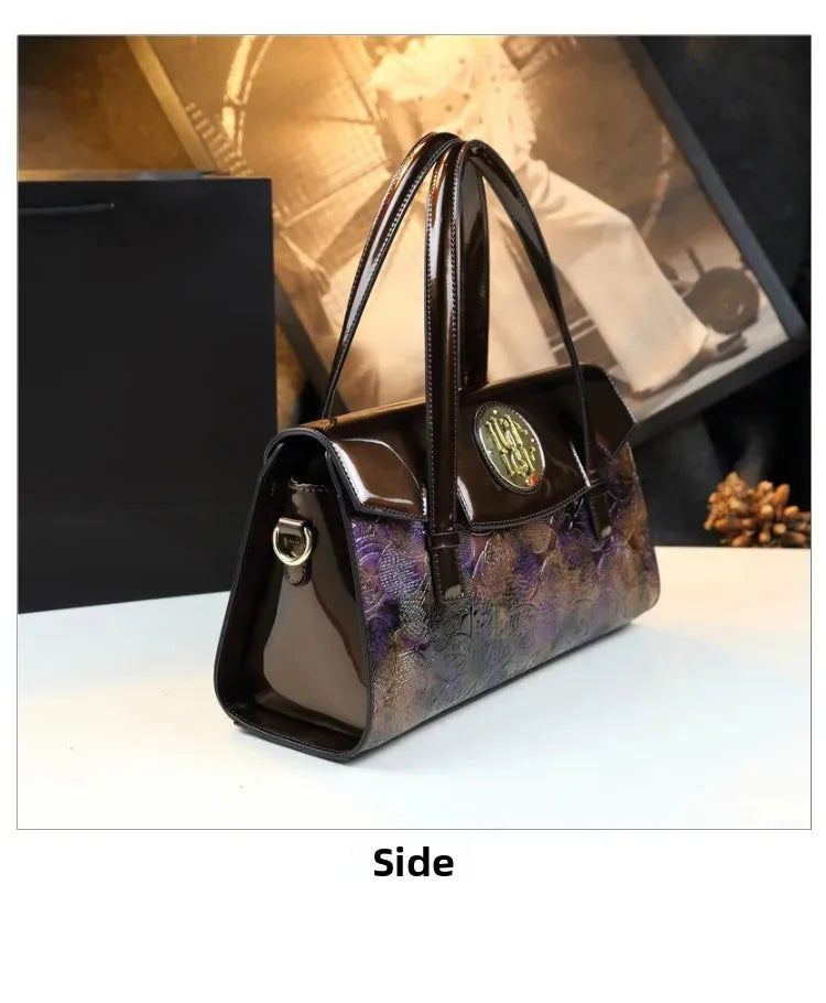Fashionable Midlife Mom Handbag Soft PU Leather Women's Bag Elegant High-End Crossbody Handbag Polyester Lining