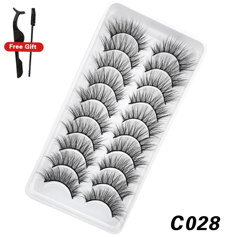 DEVOSERVICE Lashes 6/10pairs Natural Short False Eyelashes 3D Mink Lashes Extensions False Eyelashes Faux Cils Makeup Wholesale Natalia Home Fashion C028-10Pairs-CHINA Natalia Home Fashion