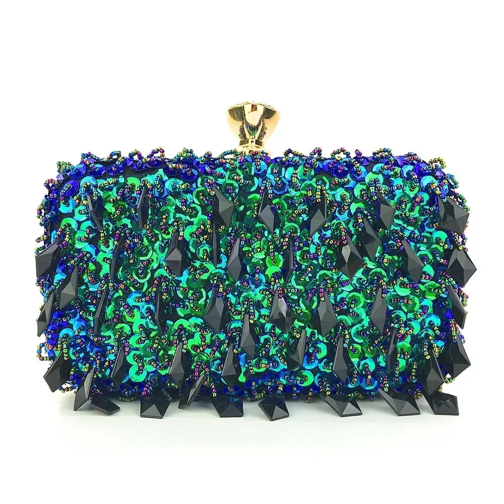 Women's Evening Bags Fashion Luxury Sequin Beaded Banquet Handbags Clutches Ladies Chain Small Shoulder Bag Purses