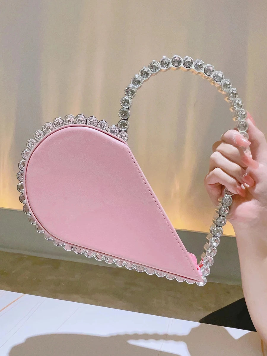 Mini Heart Shape Evening Bag Trendy Party Clutch Purse Women's Elegant Handbags For Party Prom