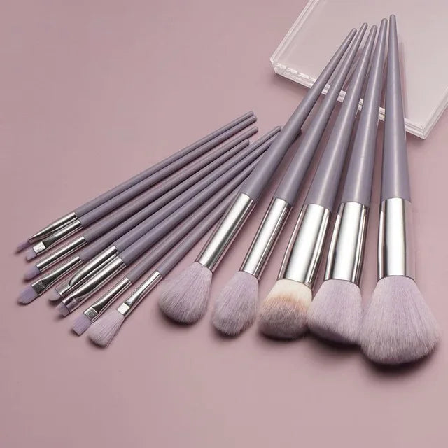 13Pcs Soft Fluffy Makeup Brushes Set for Cosmetics Foundation Blush Powder Eyeshadow Kabuki Blending Makeup Brush Beauty Tool Natalia Home Fashion Purple-with-bag Natalia Home Fashion