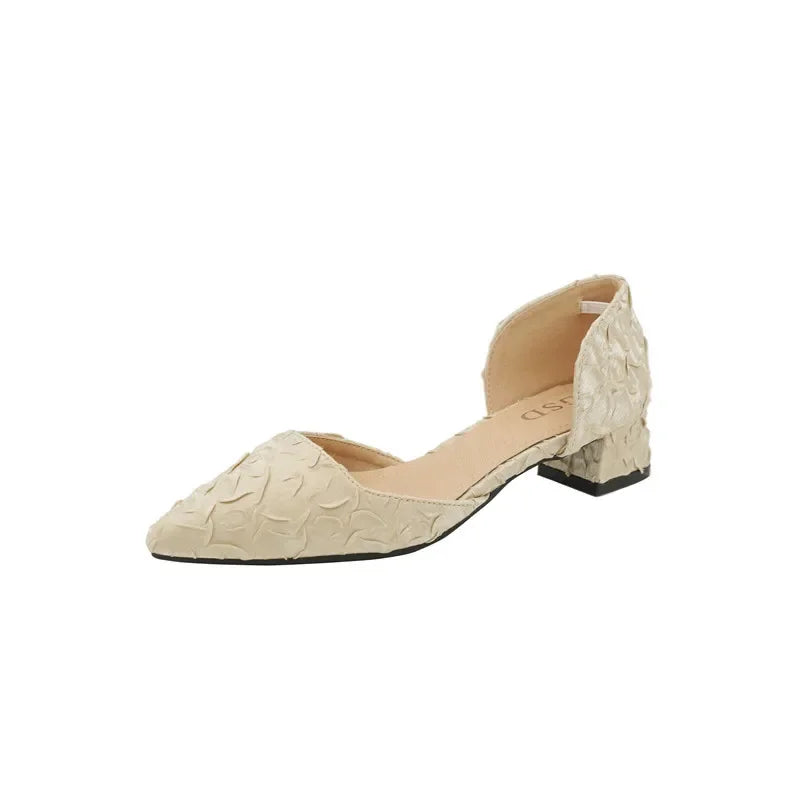 Fashionable Women's Shoes Summer Pointed Toe Low Heel Back Strap Sandals Clumsy Heel Elegant Colors