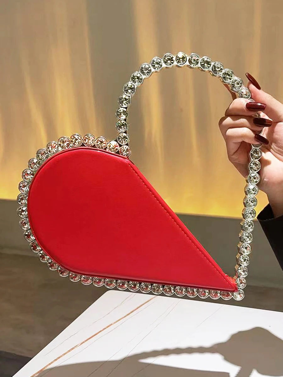 Mini Heart Shape Evening Bag Trendy Party Clutch Purse Women's Elegant Handbags For Party Prom