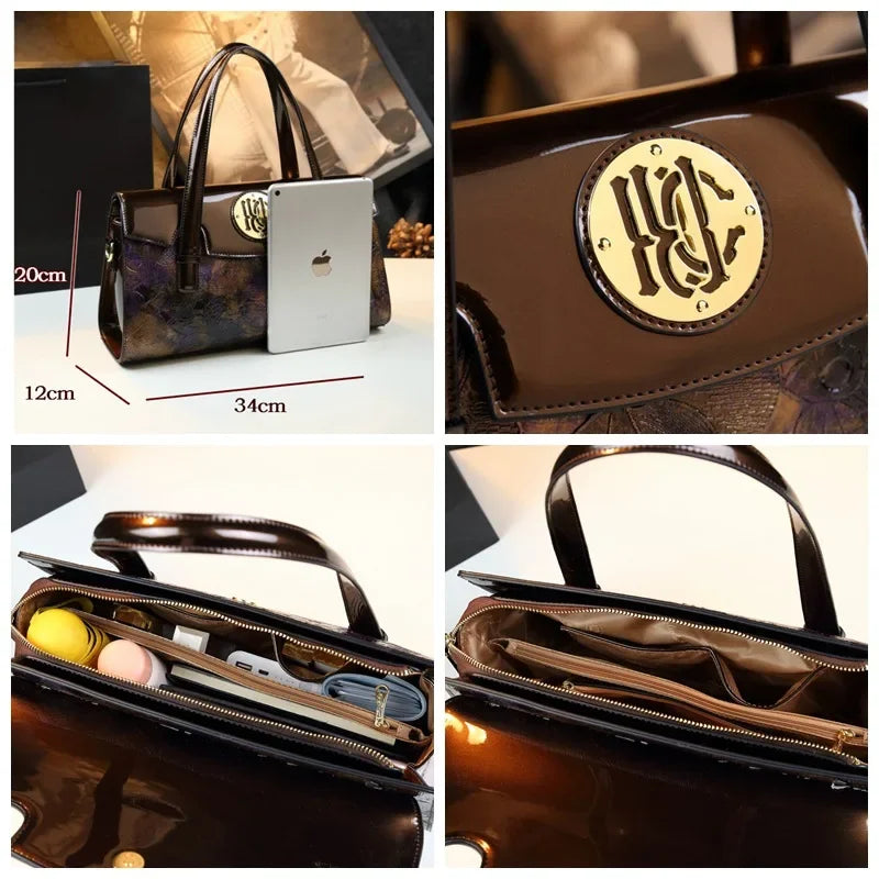 Fashionable Midlife Mom Handbag Soft PU Leather Women's Bag Elegant High-End Crossbody Handbag Polyester Lining