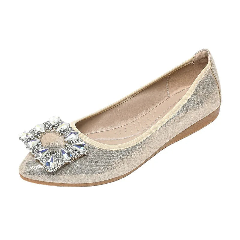 Flat Women Shoes Slip On Rhinestone Fashion Female Loafers Breathable Ballet Flats for Women
