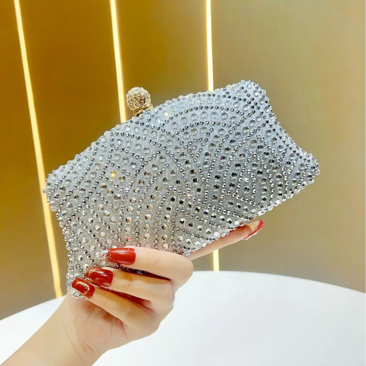 Women's Bags Women's Shiny Rhinestone Dinner Bags Can Be Matched With Dress Clutch Bags Fashion Temperament Elegant Clutch Bag