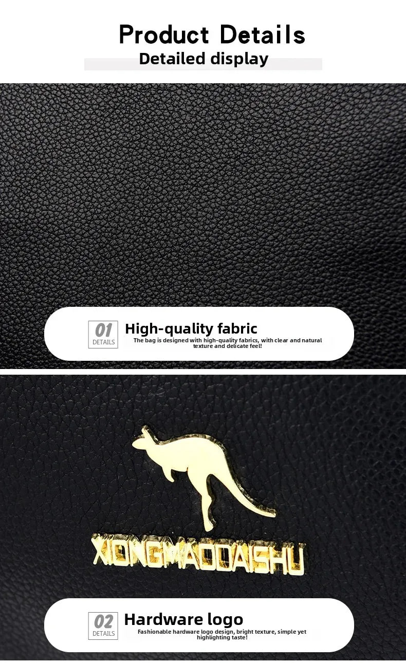 Soft Leather Dual-Shoulder Bag Student Backpack Travel Versatile Women's Bag