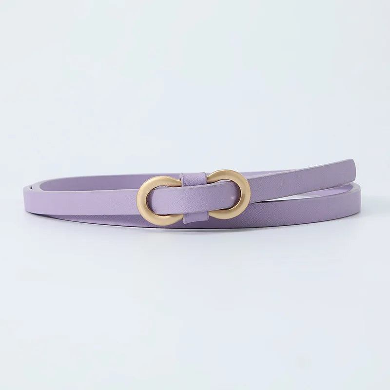 Black White Adjustable PU Leather Women Thin Belts Dress Coat Pant Skinny Ladies Waistband Strap Gold Buckle Female Waistbelt Natalia Home Fashion bazikou-pu-1X110cm-purple Natalia Home Fashion