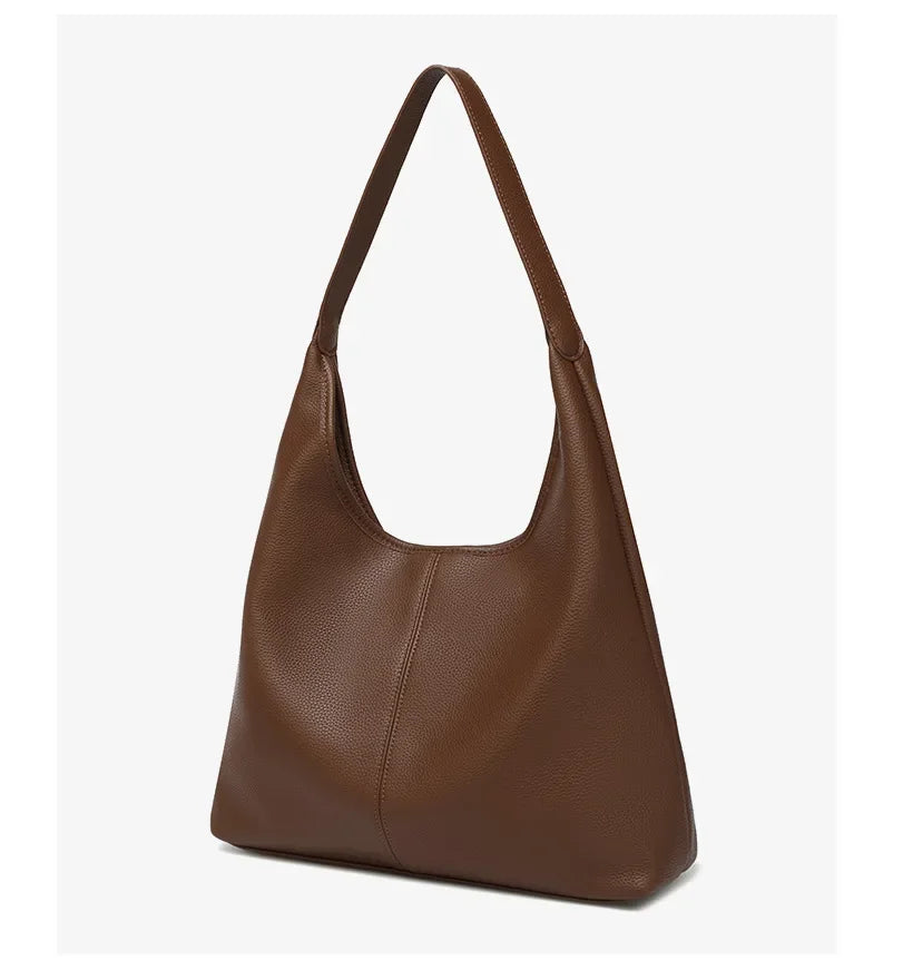 Retro Solid Color Large Capacity Women's Shoulder Bag Fashionable Versatile Niche Tote Bag Underarm Single Shoulder