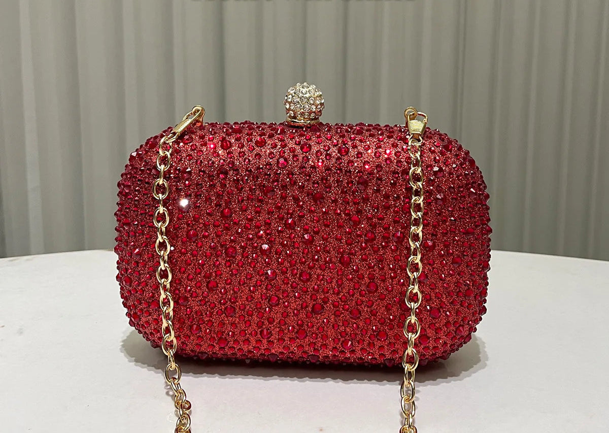 Women Rhinestone Purse Women's Round Box Shaped Evening Bags Elegant Formal Party Stylish Ladies Handbag Silver Clutch