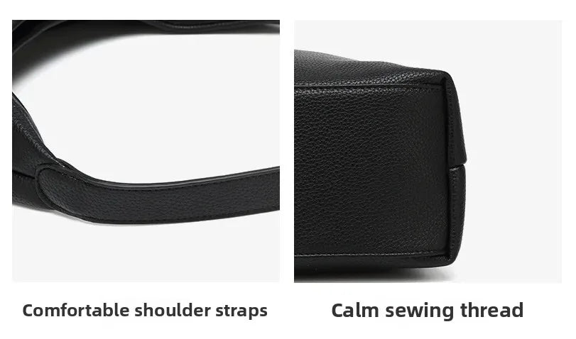 Retro Solid Color Large Capacity Women's Shoulder Bag Fashionable Versatile Niche Tote Bag Underarm Single Shoulder
