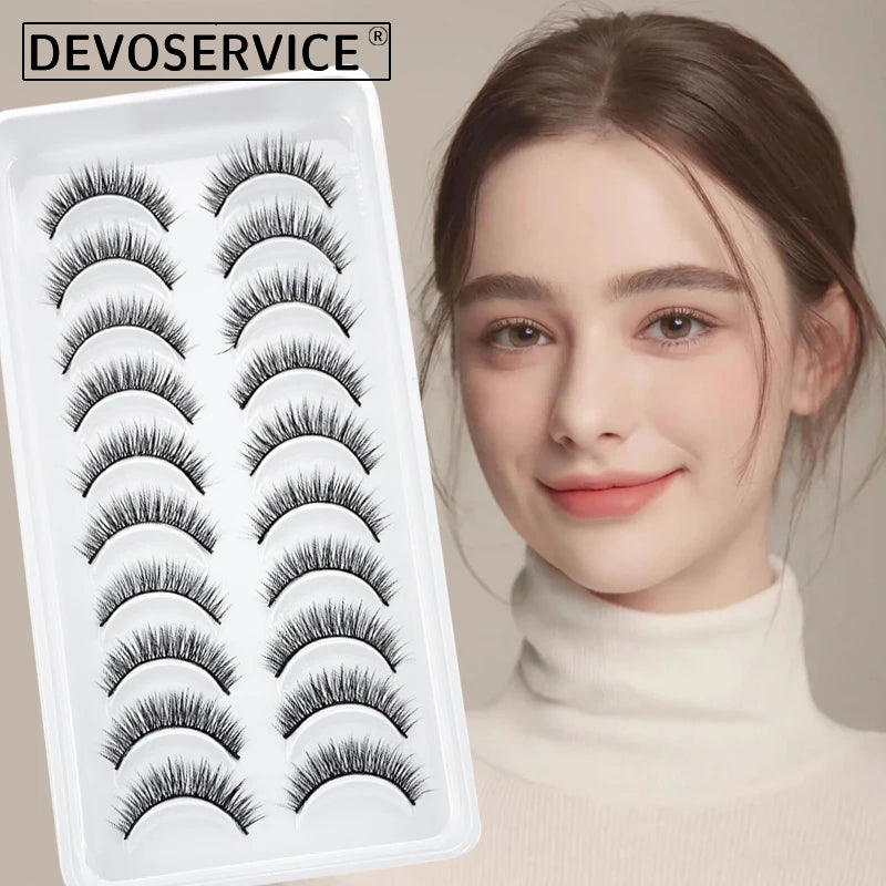DEVOSERVICE Lashes 6/10pairs Natural Short False Eyelashes 3D Mink Lashes Extensions False Eyelashes Faux Cils Makeup Wholesale Natalia Home Fashion Natalia Home Fashion