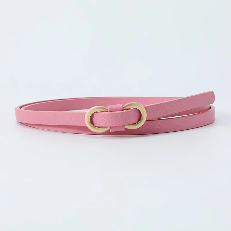 Black White Adjustable PU Leather Women Thin Belts Dress Coat Pant Skinny Ladies Waistband Strap Gold Buckle Female Waistbelt Natalia Home Fashion bazikou-pu-1X110cm-pink Natalia Home Fashion