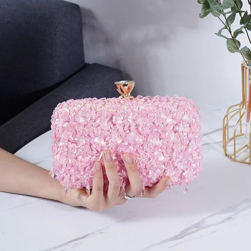 Women's Evening Bags Fashion Luxury Sequin Beaded Banquet Handbags Clutches Ladies Chain Small Shoulder Bag Purses