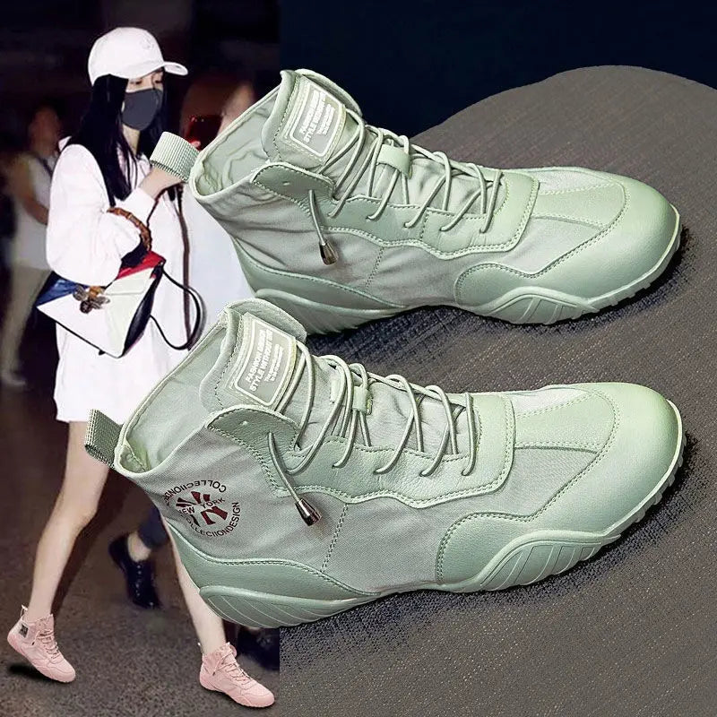 Spring Summer High-top Canvas Shoes Thin Breathable All-match Korean Shoes Trend Women Sneakers