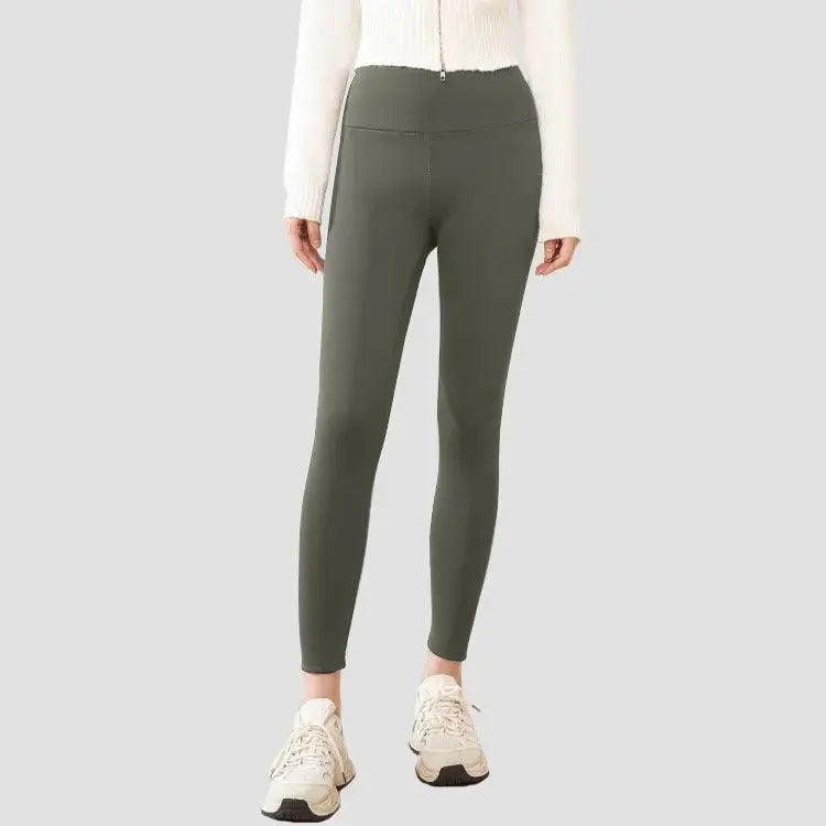 Solid High-Waisted Scrunched Butt Yoga Gym Pants Fitness Leggings with fleece lining My Store