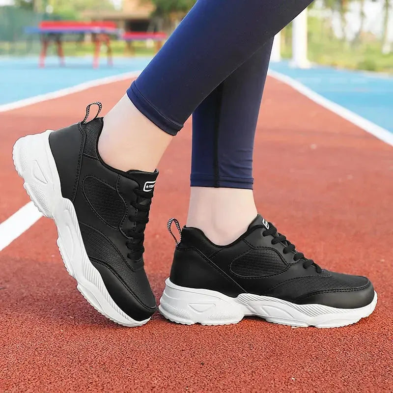 Sports Jogging Shoes Leather Waterproof Running Shoes Women Lightweight Soft Casual Sneakers Natalia Home Fashion Natalia Home Fashion