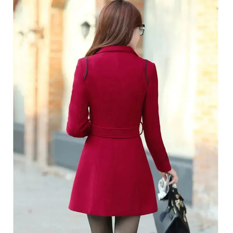 Spring Autumn Trench Coats Women Slim Double Breasted Ladies Overcoat Long Female Windbreakers Red Navy Camel Outerwear B300 Natalia Home Fashion Natalia Home Fashion