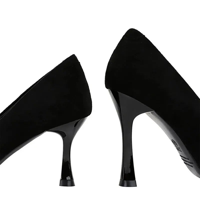 Suede Black Women Pumps Wine Glasses And High Heels Pointed Toe Women Heels Natalia Home Fashion Heels Natalia Home Fashion
