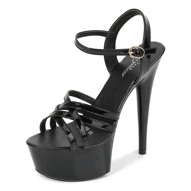Summer New Fashion Black Slim High Heels Designer Elegant Fashion Luxury High Quality Wholesale Dress Women's High Heel Sandals My Store