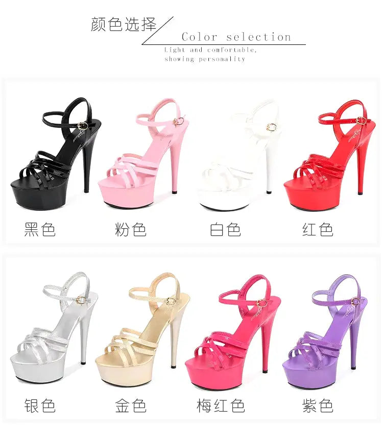 Summer New Fashion Black Slim High Heels Designer Elegant Fashion Luxury High Quality Wholesale Dress Women's High Heel Sandals My Store