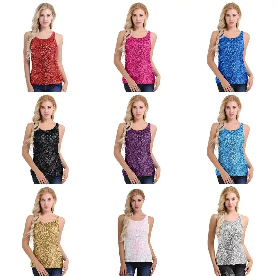 Tank Tops Women Clothing Summer Sleeveless Casual Slim Shirt Woman Streetwear Sexy Sequins Top Ladies Clothes Camis Natalia Home Fashion Natalia Home Fashion