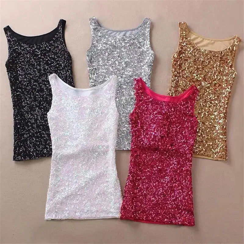 Tank Tops Women Clothing Summer Sleeveless Casual Slim Shirt Woman Streetwear Sexy Sequins Top Ladies Clothes Camis Natalia Home Fashion Natalia Home Fashion