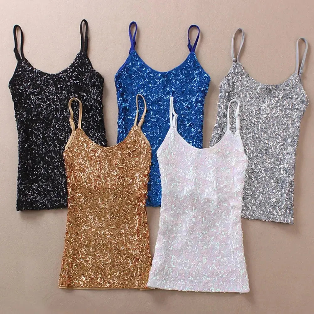 Tank Tops Women Clothing Summer Sleeveless Casual Slim Shirt Woman Streetwear Sexy Sequins Top Ladies Clothes Camis Natalia Home Fashion Natalia Home Fashion