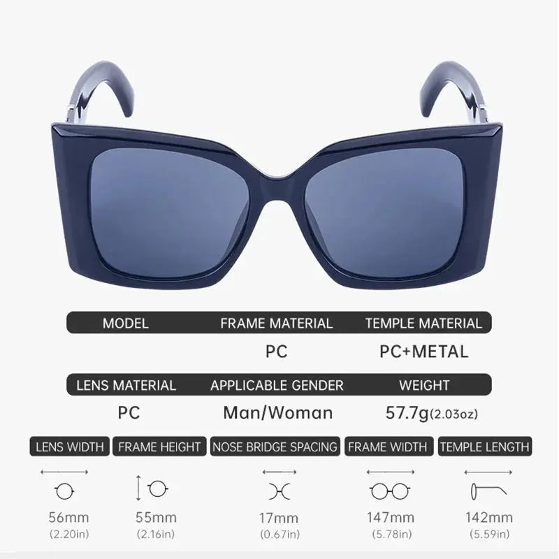 Vintage Brand Designer Oversized Cat Eye Sunglasses Women For Women Big Frame Shades Trendy Sexy Ladies Sun Glasses Natalia Home Fashion Natalia Home Fashion