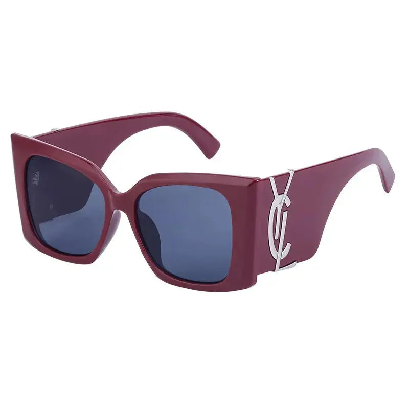 Vintage Brand Designer Oversized Cat Eye Sunglasses Women For Women Big Frame Shades Trendy Sexy Ladies Sun Glasses Natalia Home Fashion Red-Black Natalia Home Fashion