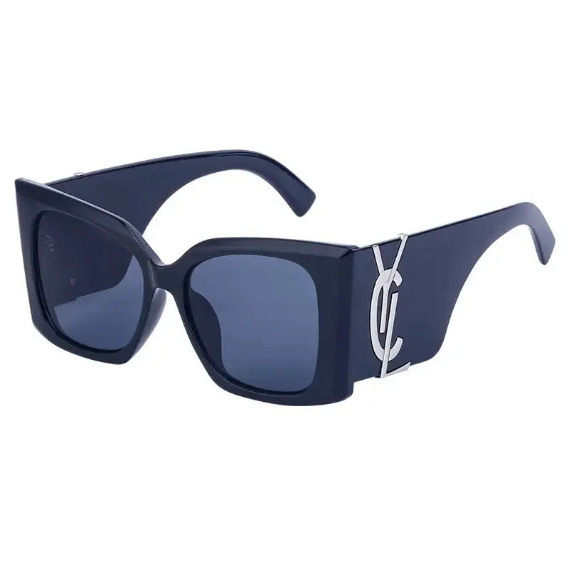 Vintage Brand Designer Oversized Cat Eye Sunglasses Women For Women Big Frame Shades Trendy Sexy Ladies Sun Glasses Natalia Home Fashion Black-Silver-Black Natalia Home Fashion